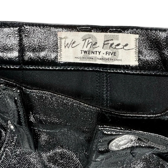 {We The Free} "Phoenix Coated Skinny" High Rise Button Fly Coated Leather Jeans - Picture 6 of 7